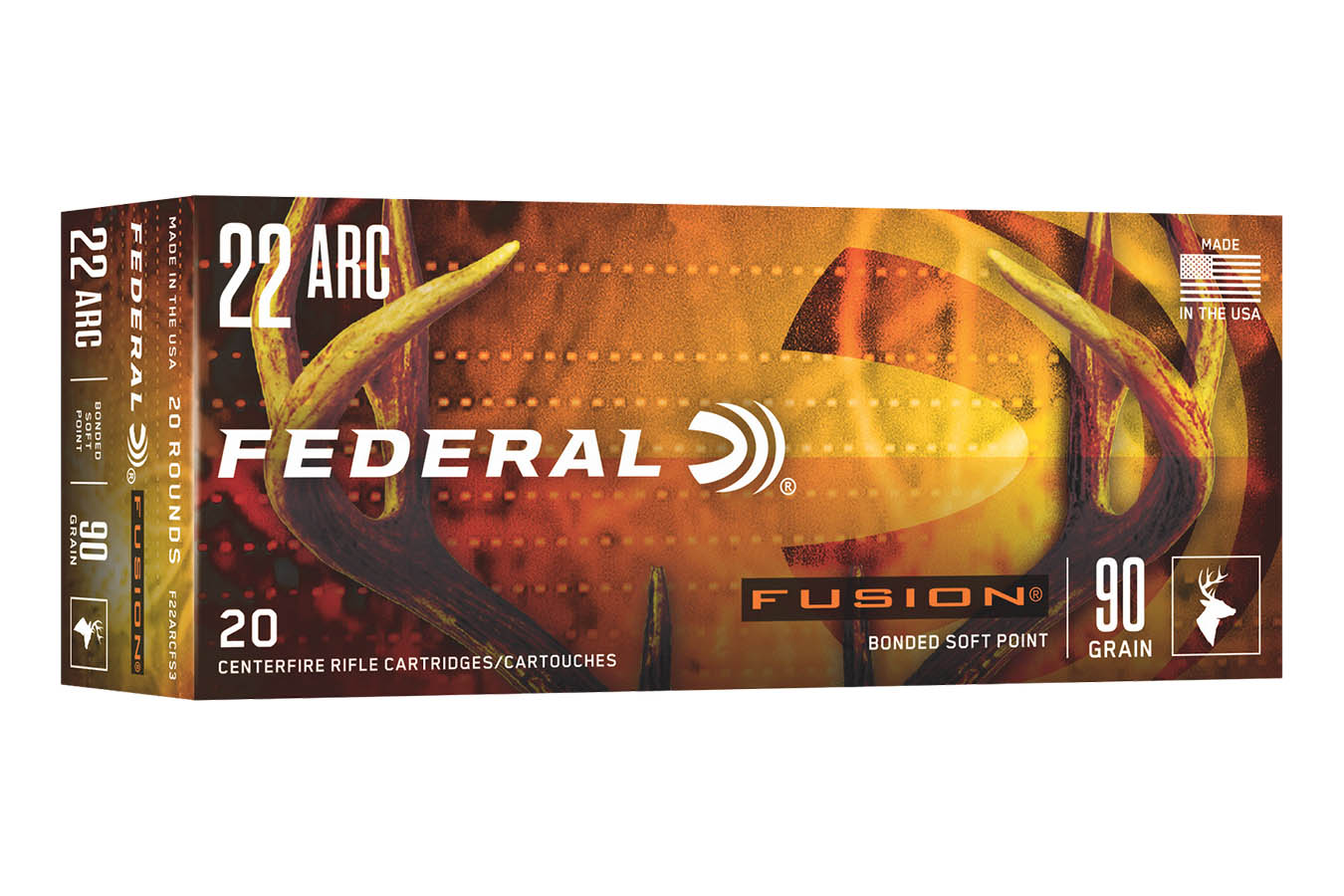 FEDERAL AMMUNITION 22 ARC 90 gr Soft Point Fusion 20/Box